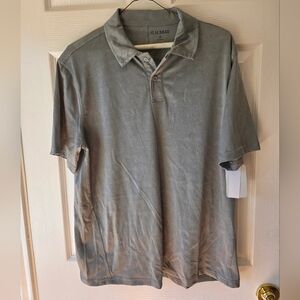 G.H BASS Men's Polo M Gray Jacquard Camo Quarry NWT $50
